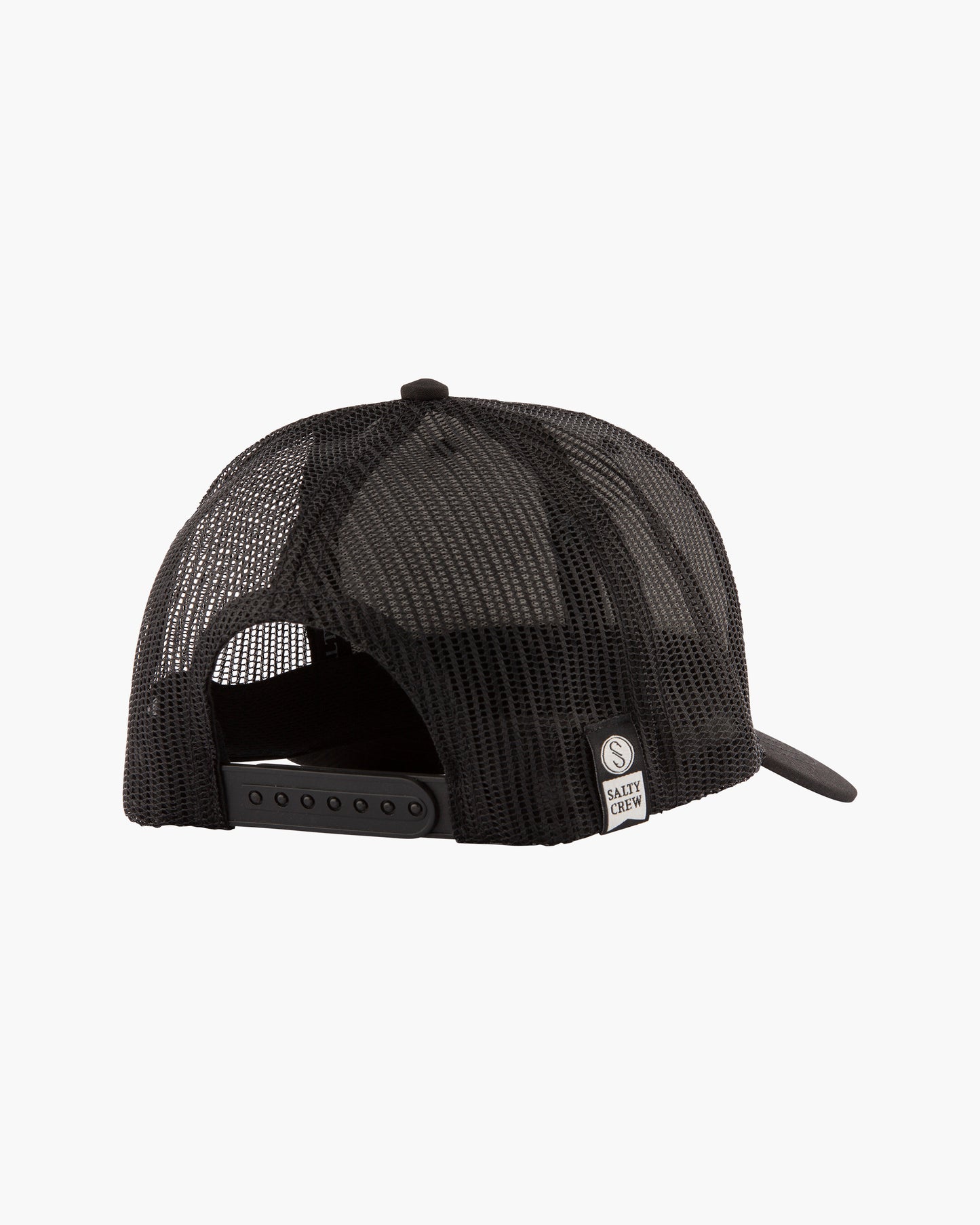 Back of Mahi Mount Black Retro Trucker