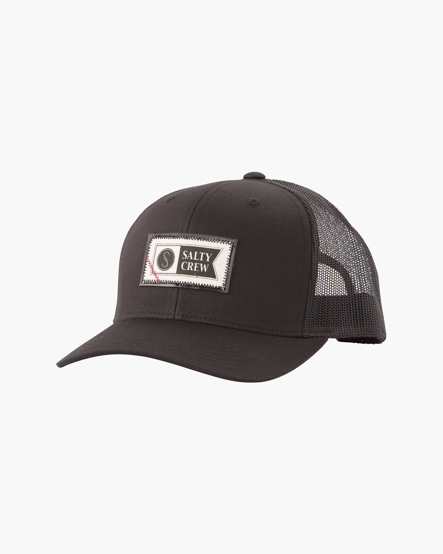 Front of Topstitch Black Retro Trucker