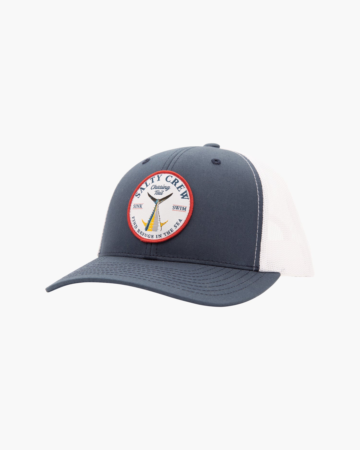 Front of Bottom Dweller Navy/White Retro Trucker