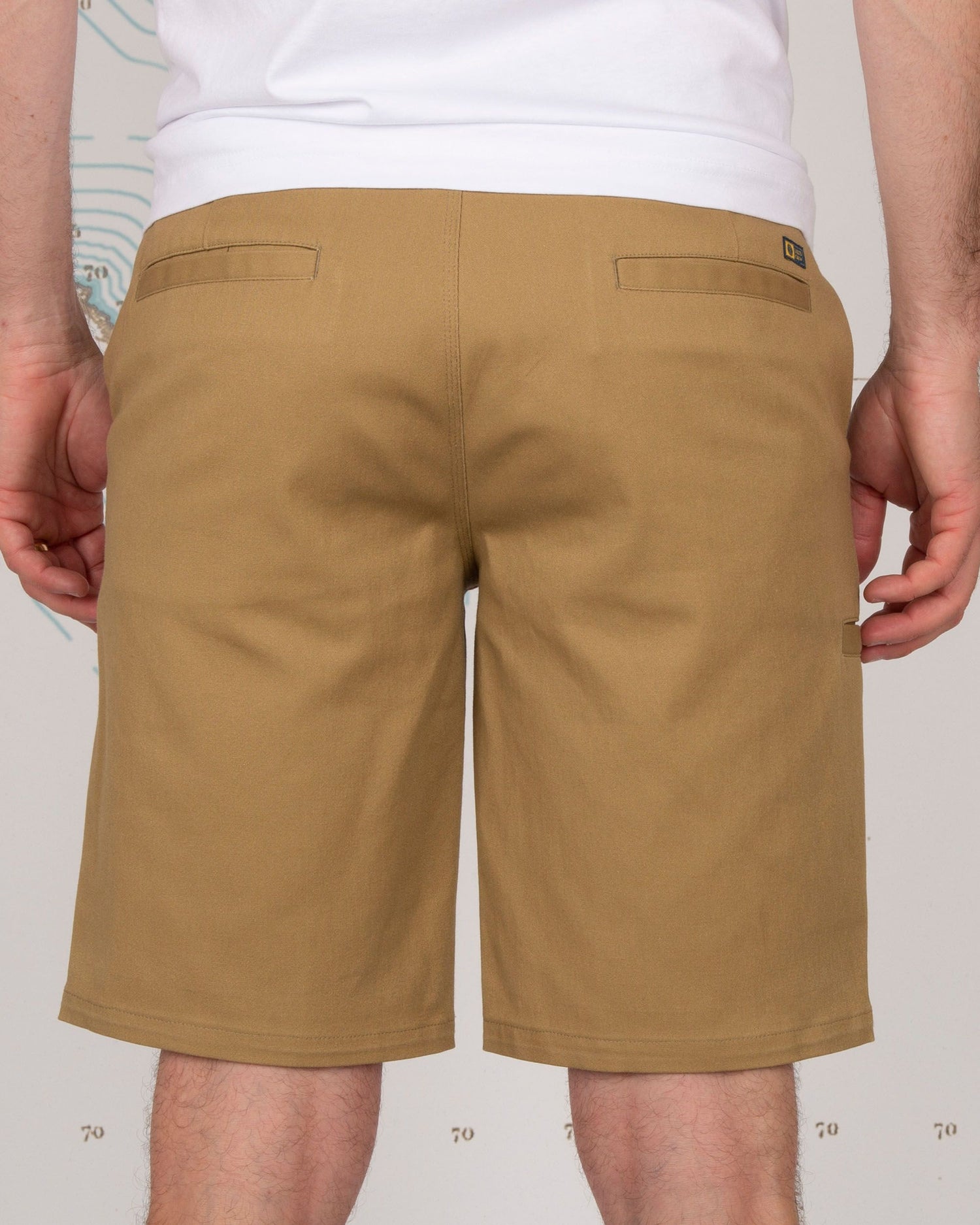 back of Deckhand Workwear Brown Chino Walkshort