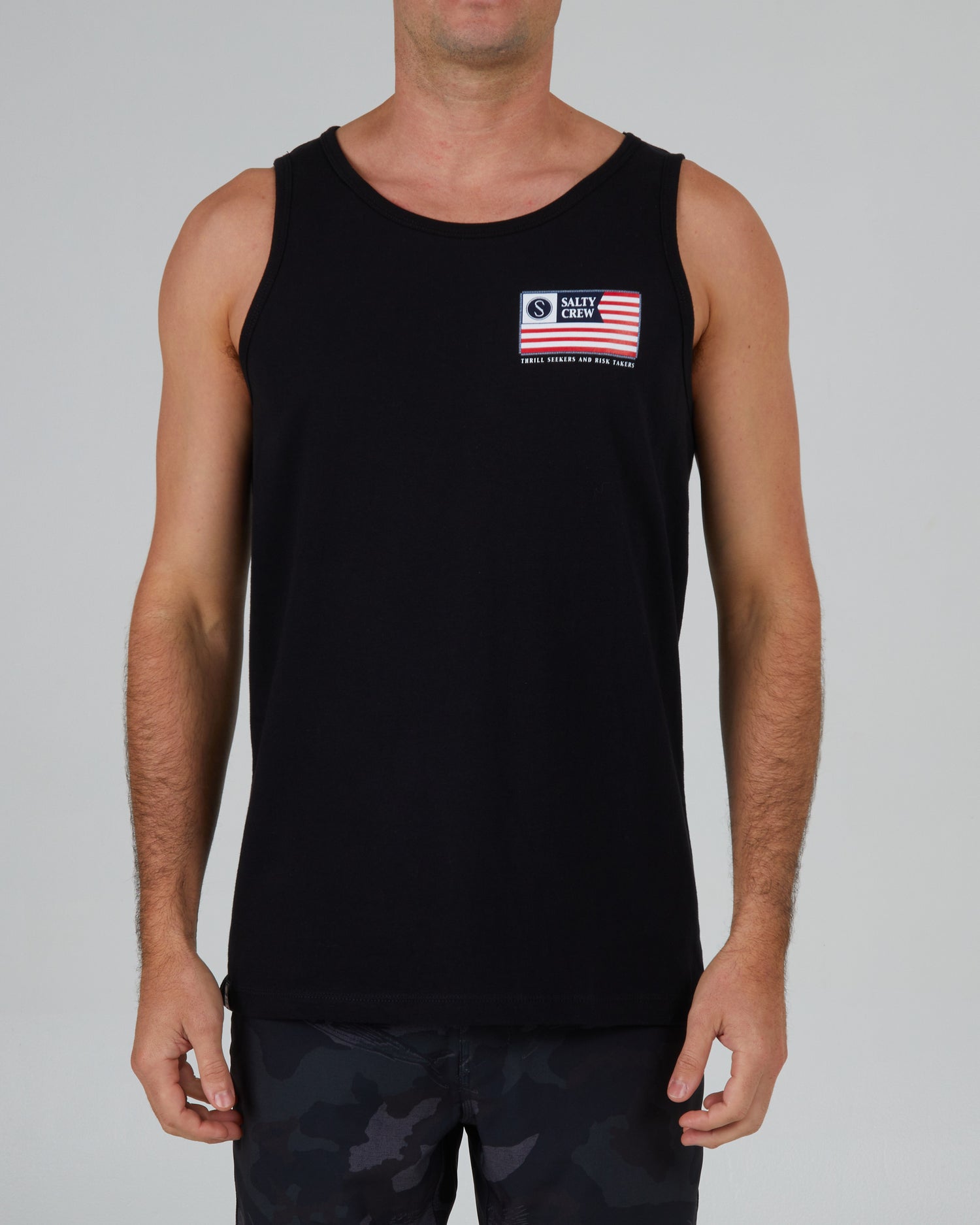front view of Freedom Flag Black Tank
