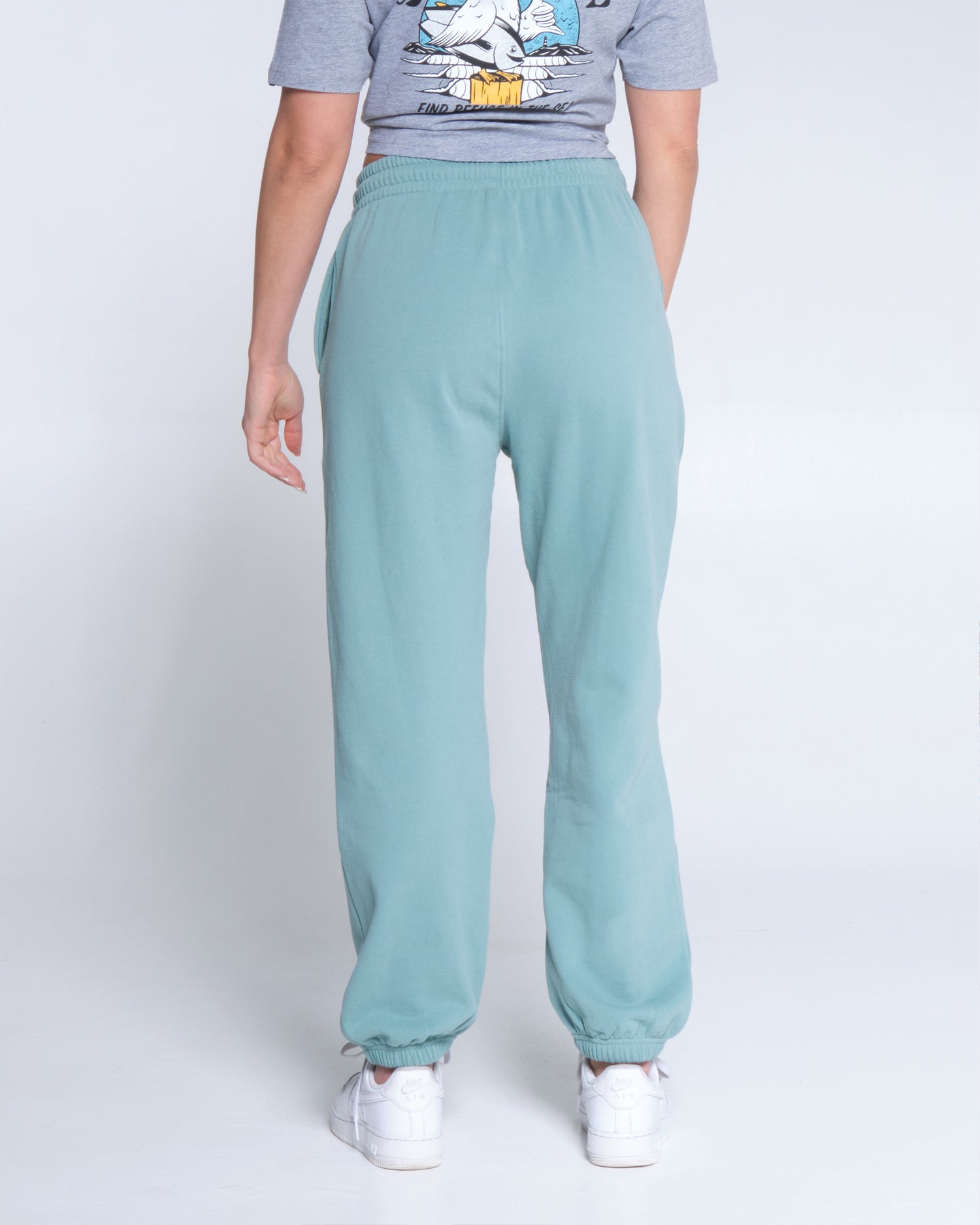 back detail of Alpha Dusty Turq Sweatpant 