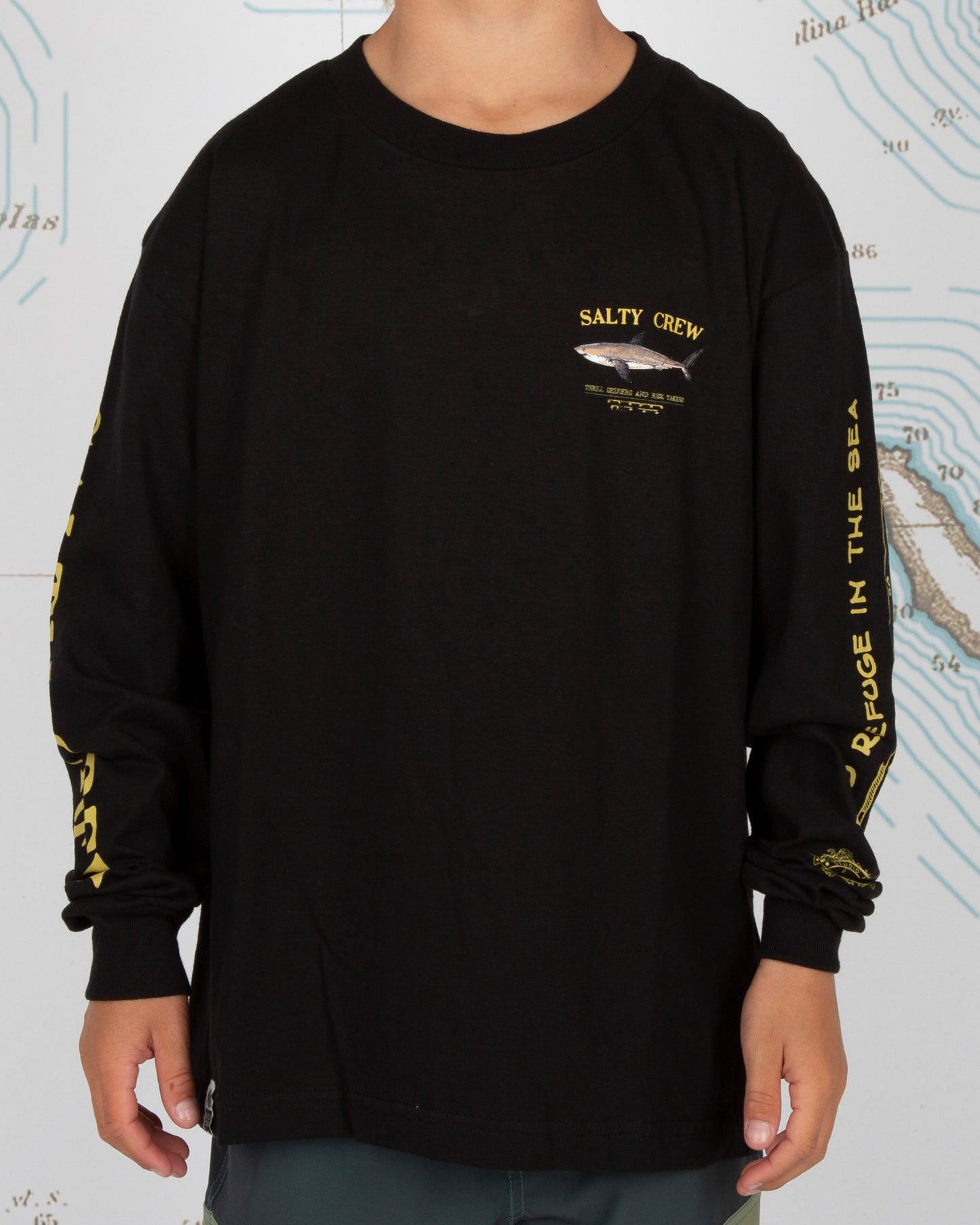 front view of Bruce Boys Black L/S Tee