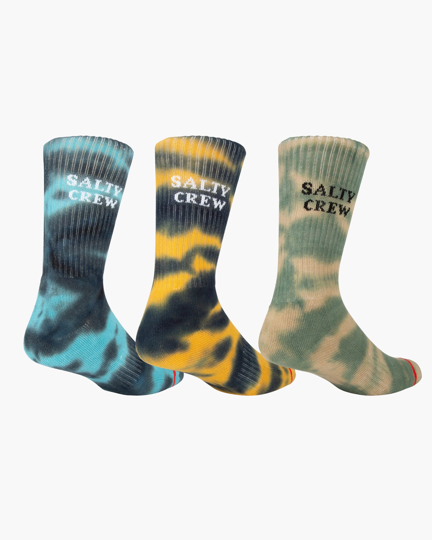back angled view of the Fishsticks Tie Dye Sock 3 Pack