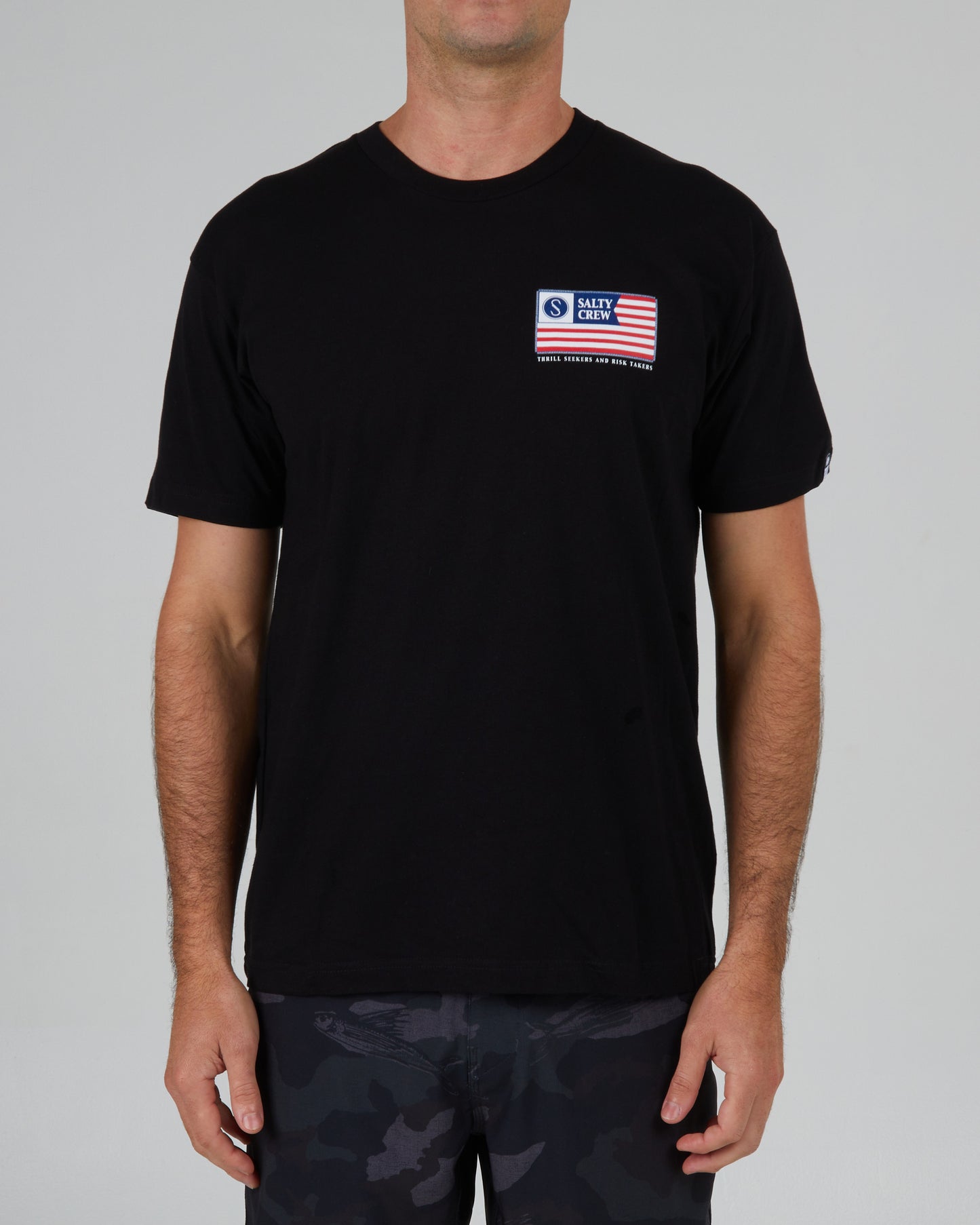 front view of Freedom Flag Black S/S Premium Tee