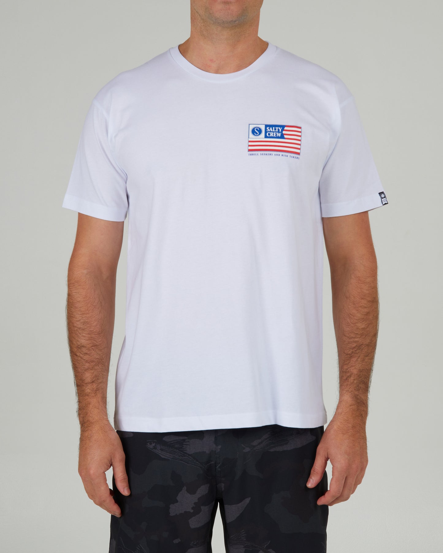 front view of Freedom Flag White S/S Premium Tee
