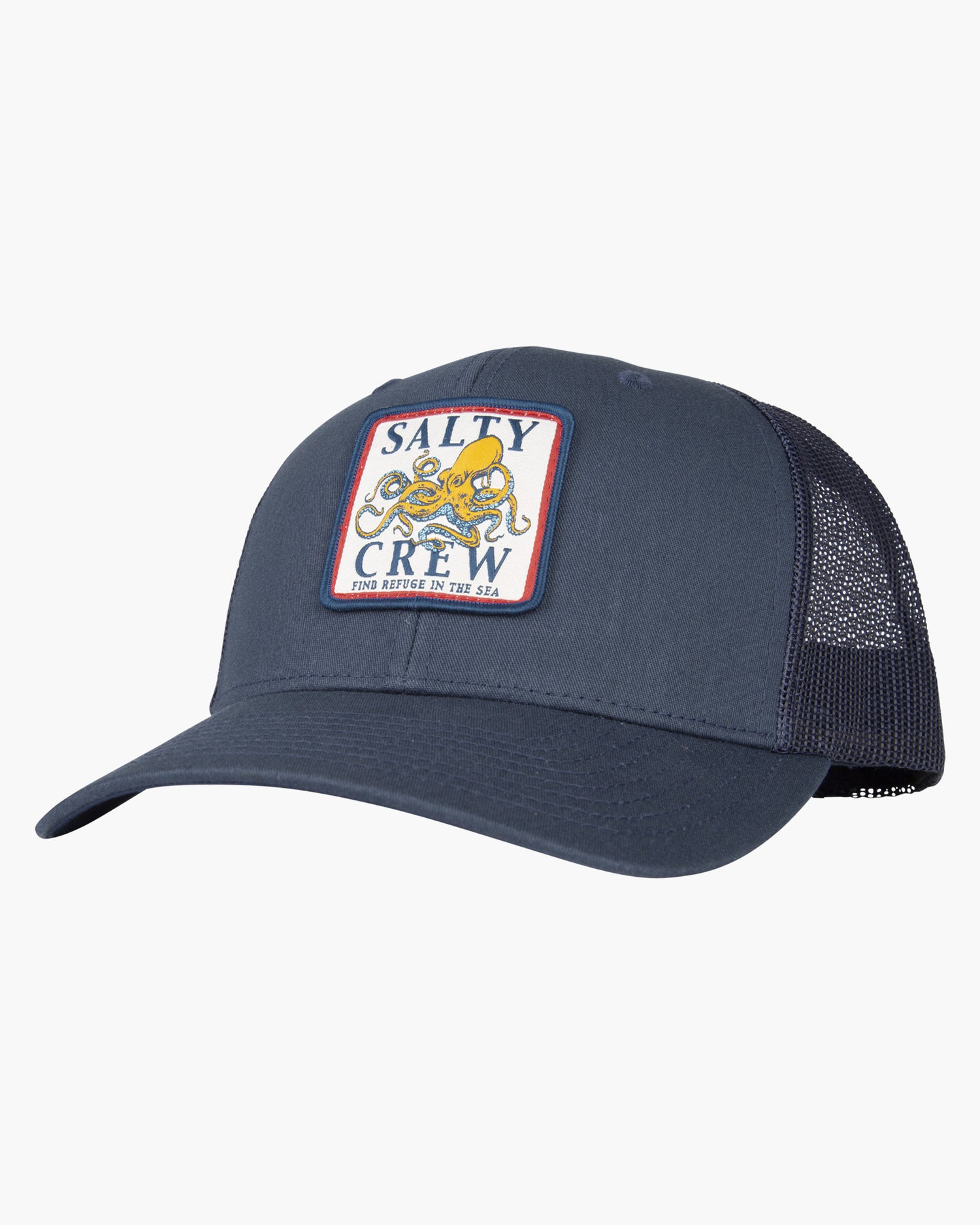 front view of Ink Slinger Navy Retro Trucker