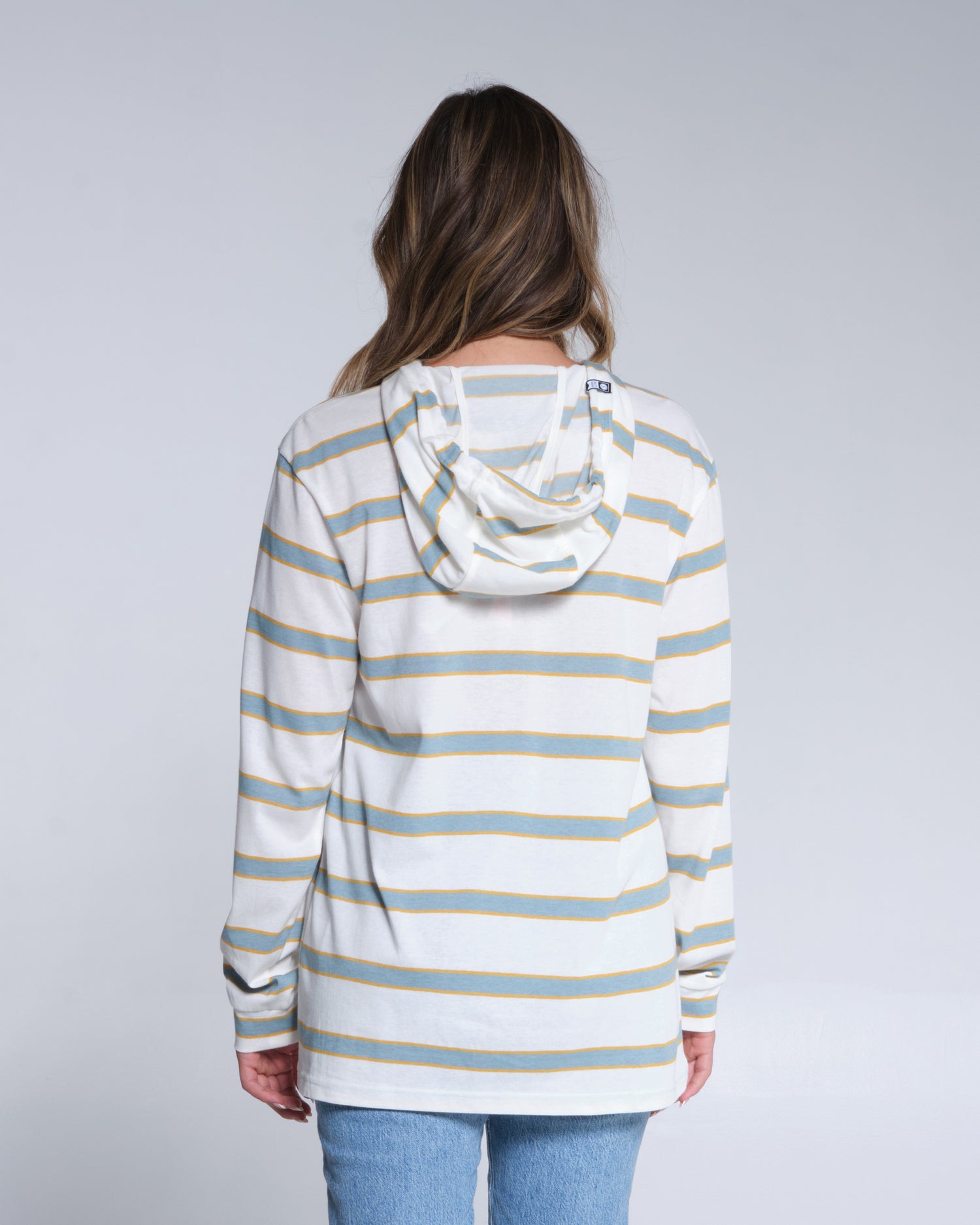 back view of Leeward Dusty Turq Mid Weight Hoody 