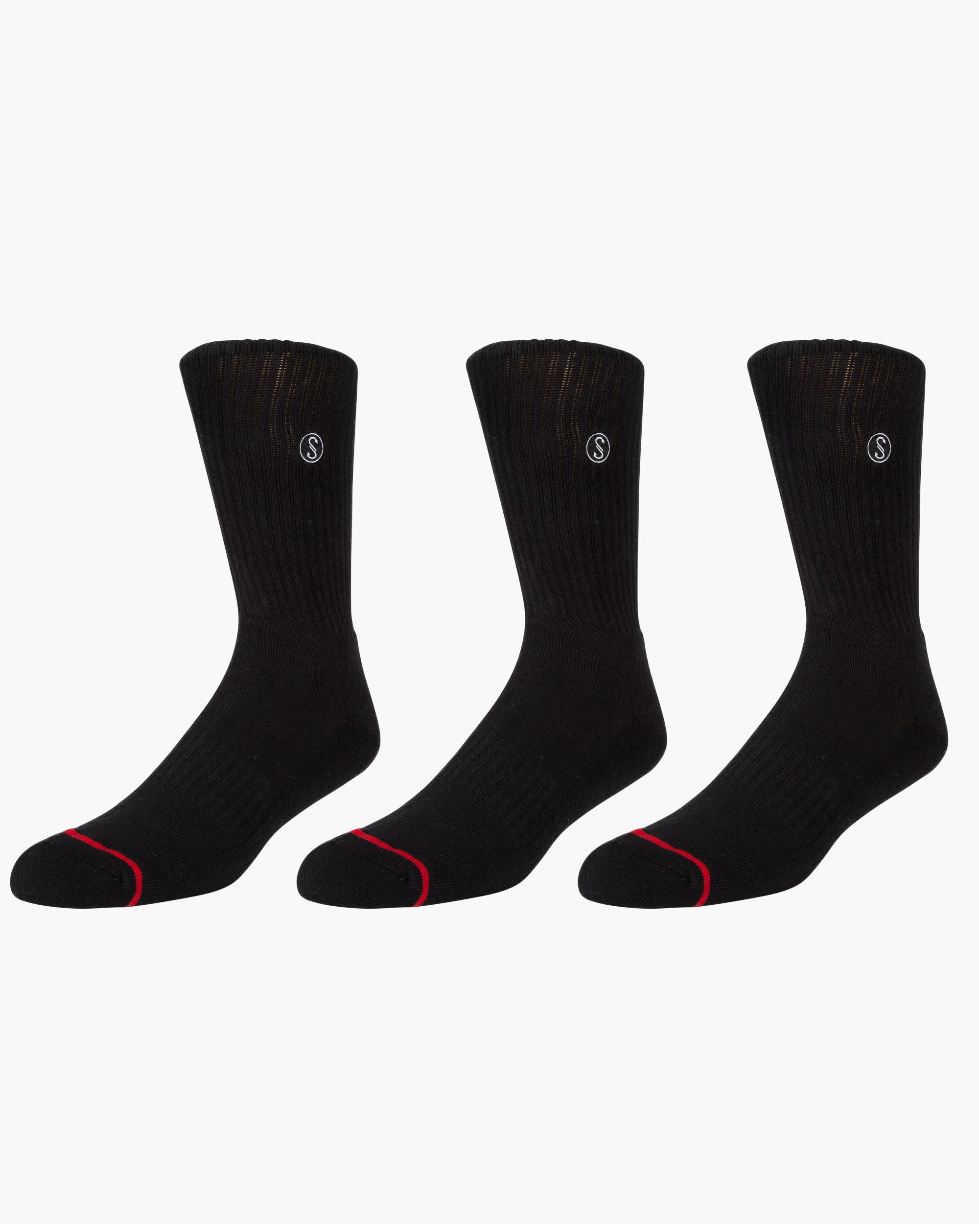 LINE UP 3 SOCK PACK Black