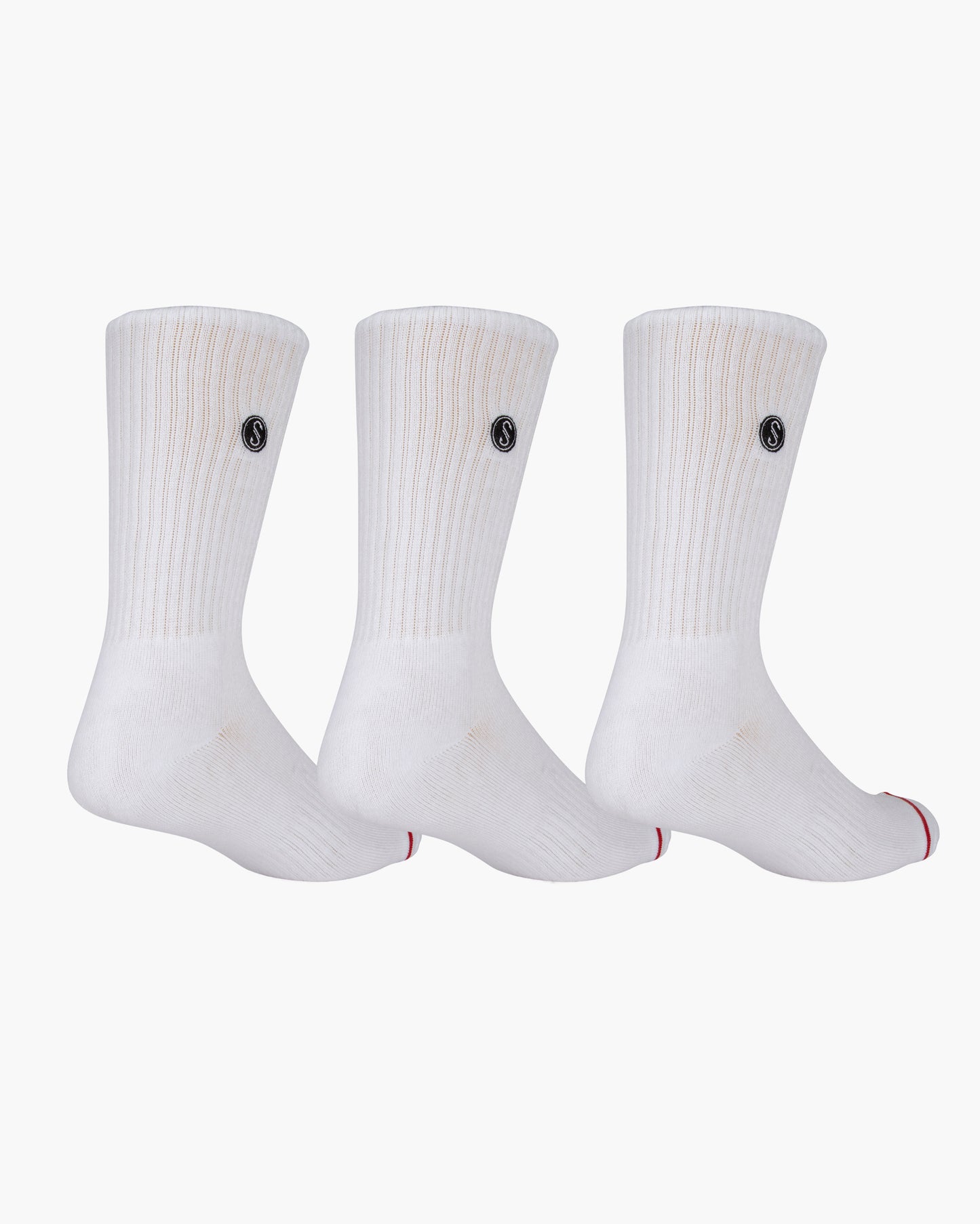 back angled view of Line Up White Sock 3 Pack