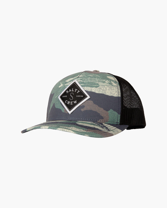 front view of Sealine Boys Camo Retro Trucker