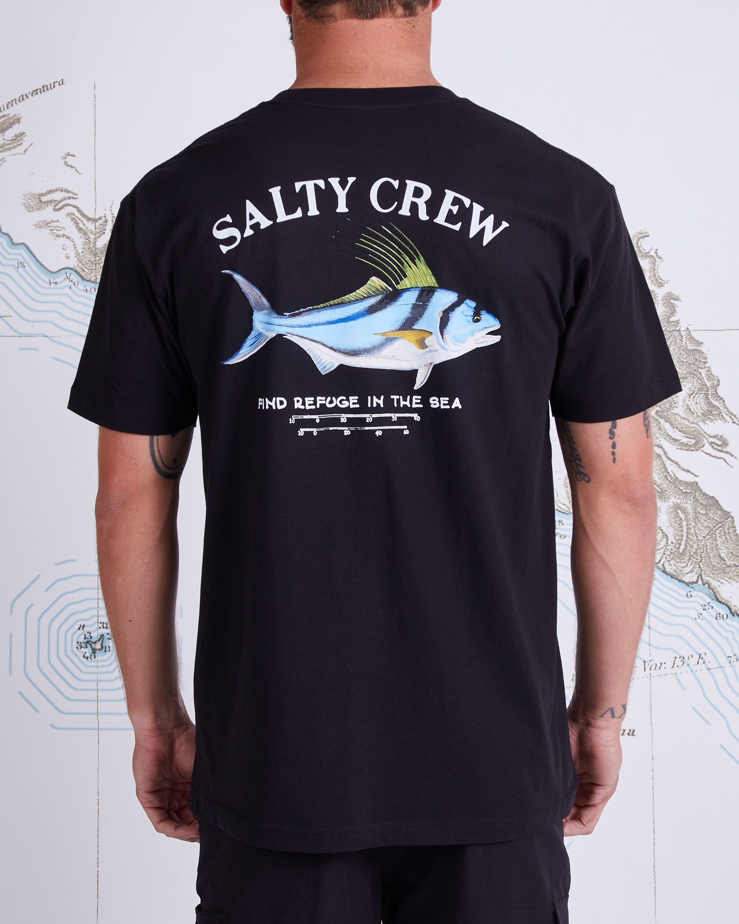 On body back of Rooster Black Premium S/S Tee