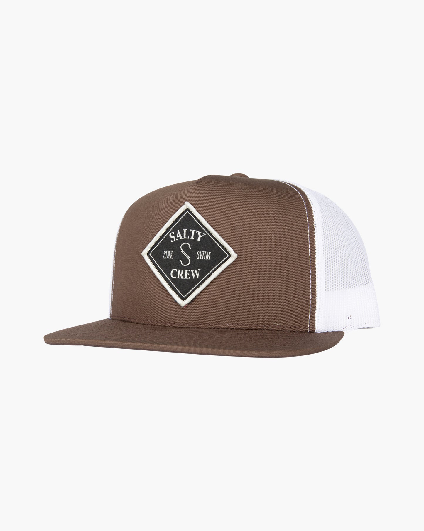 front view of Tippet Brown/White Trucker