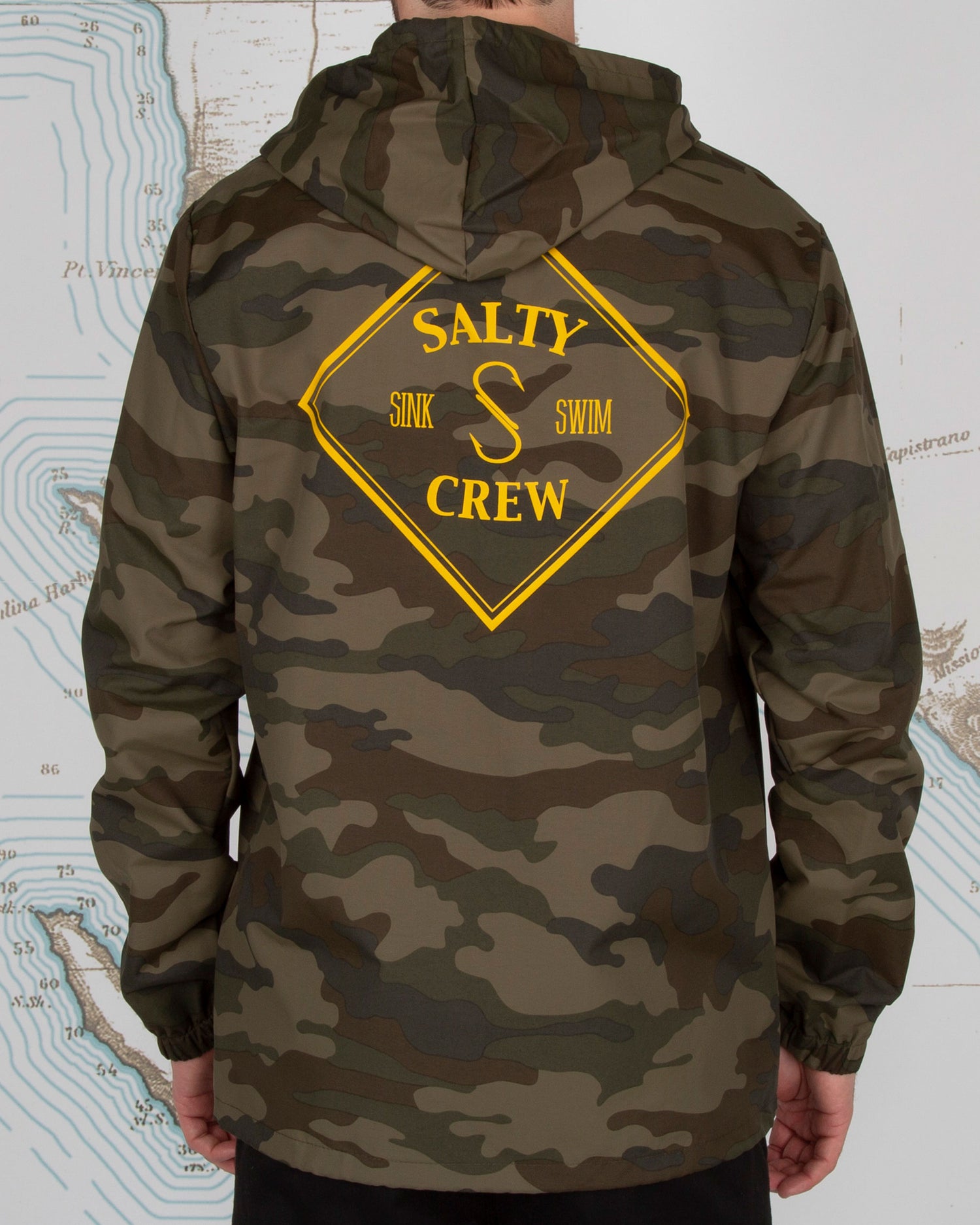 On body back of Tippet Camo Snap Jacket