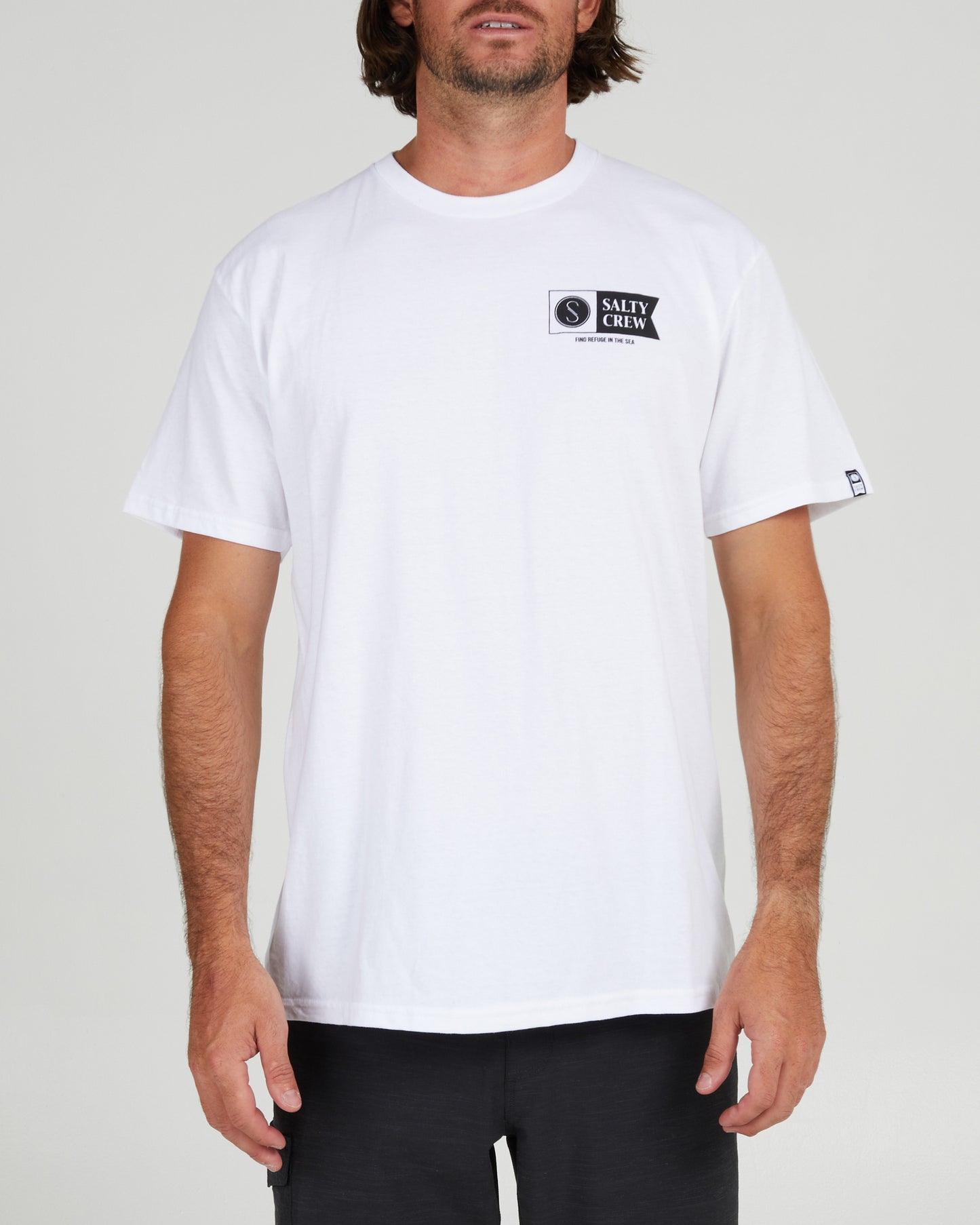 front view of Alpha White S/S Standard Tee